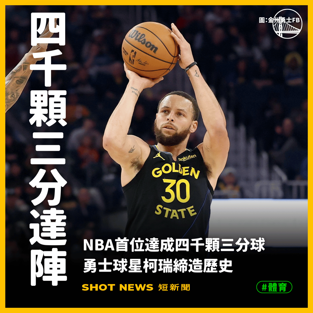 柯瑞締造歷史！NBA首位達成四千顆三分球