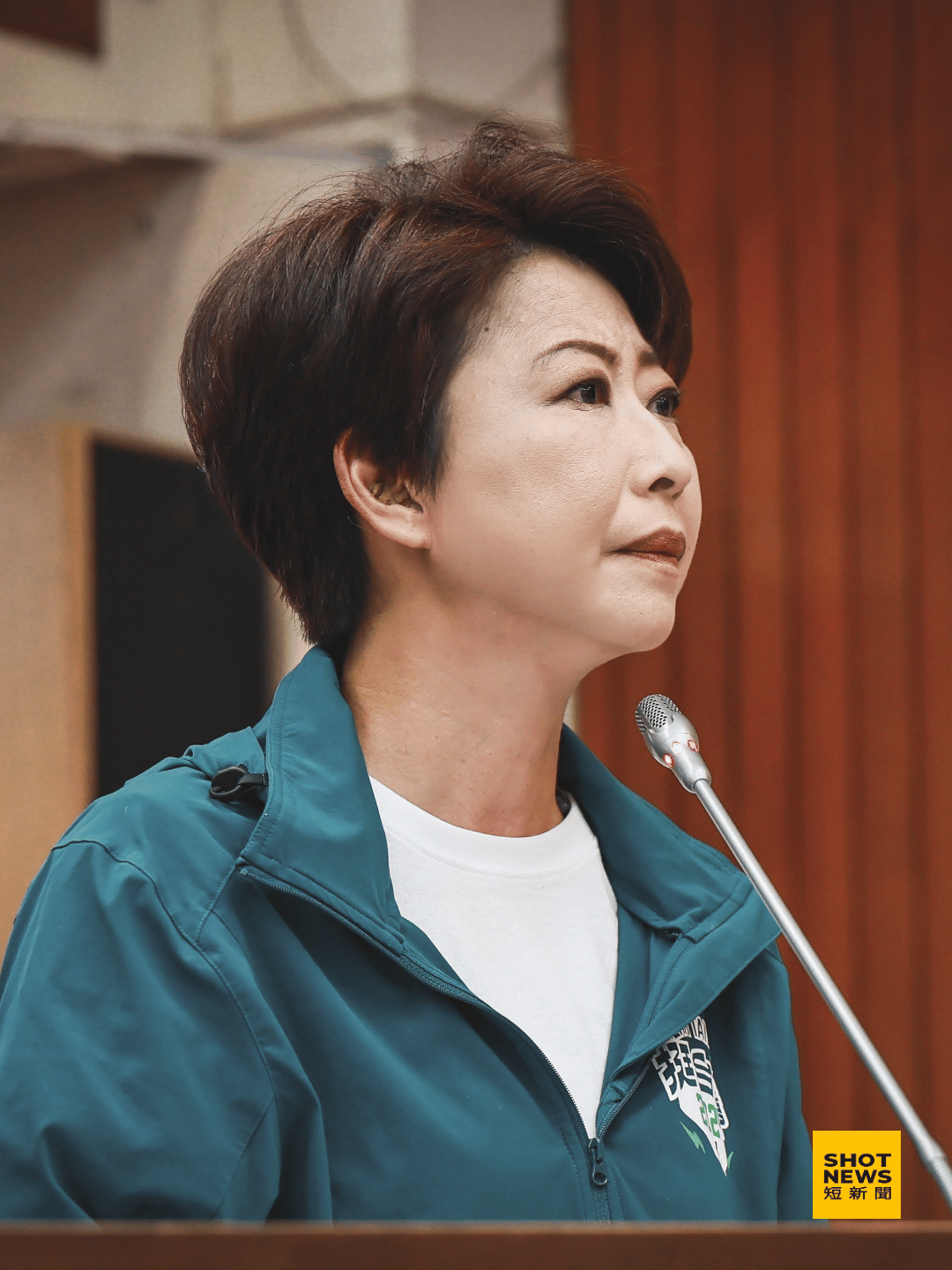 立法委員陳亭妃於立法院質詢爭取台南治水預算。(劉祐龍攝影)