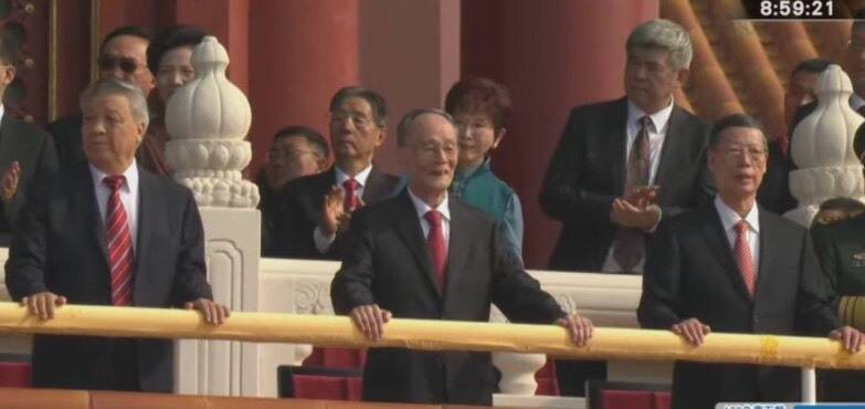 洪秀柱與王岐山同框。（翻攝央視直播）