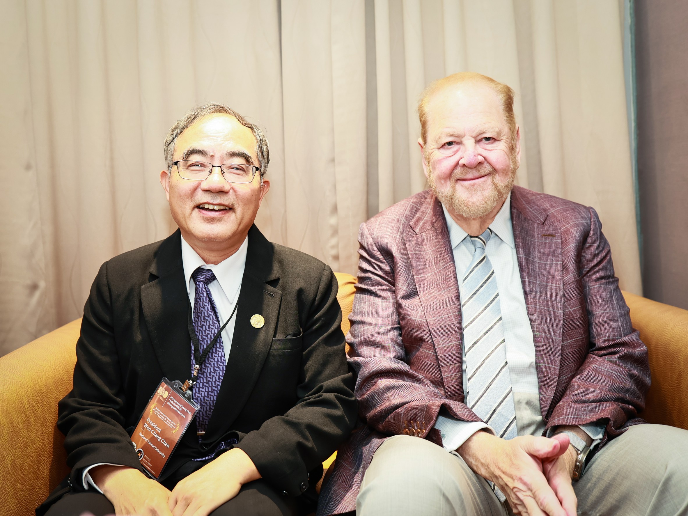 臺大校長陳文章與James Rothman。(攝/劉祐龍)