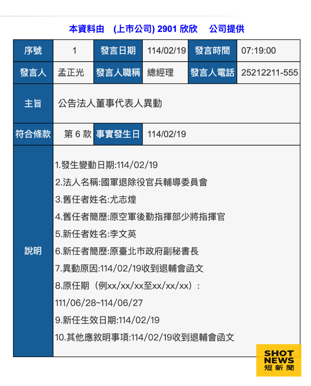 欣欣百貨重訊(圖：公開資訊觀測站）