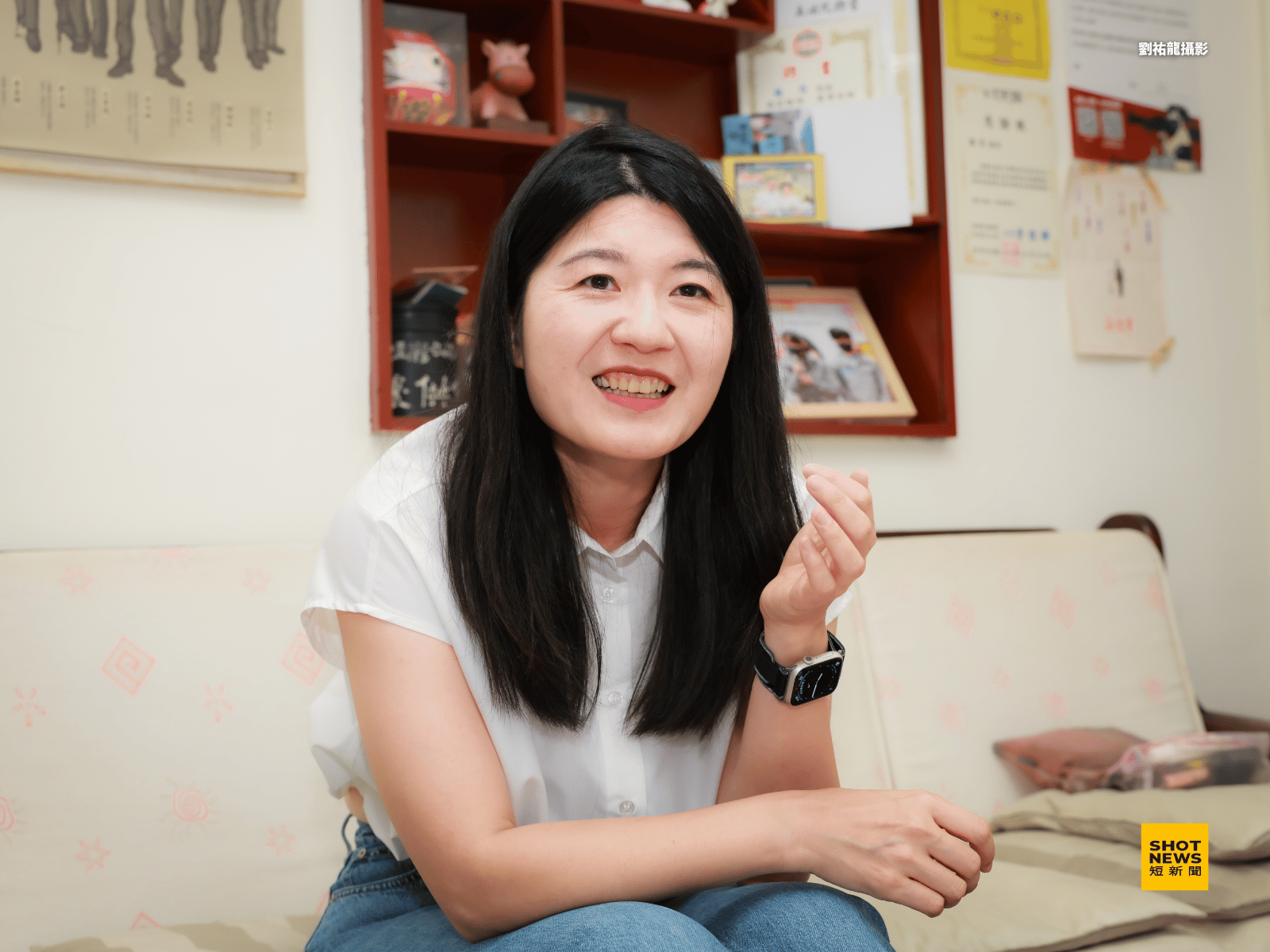 學生上下學的安全是「路隊長」魏筠最在乎的事情。(攝影:劉祐龍)