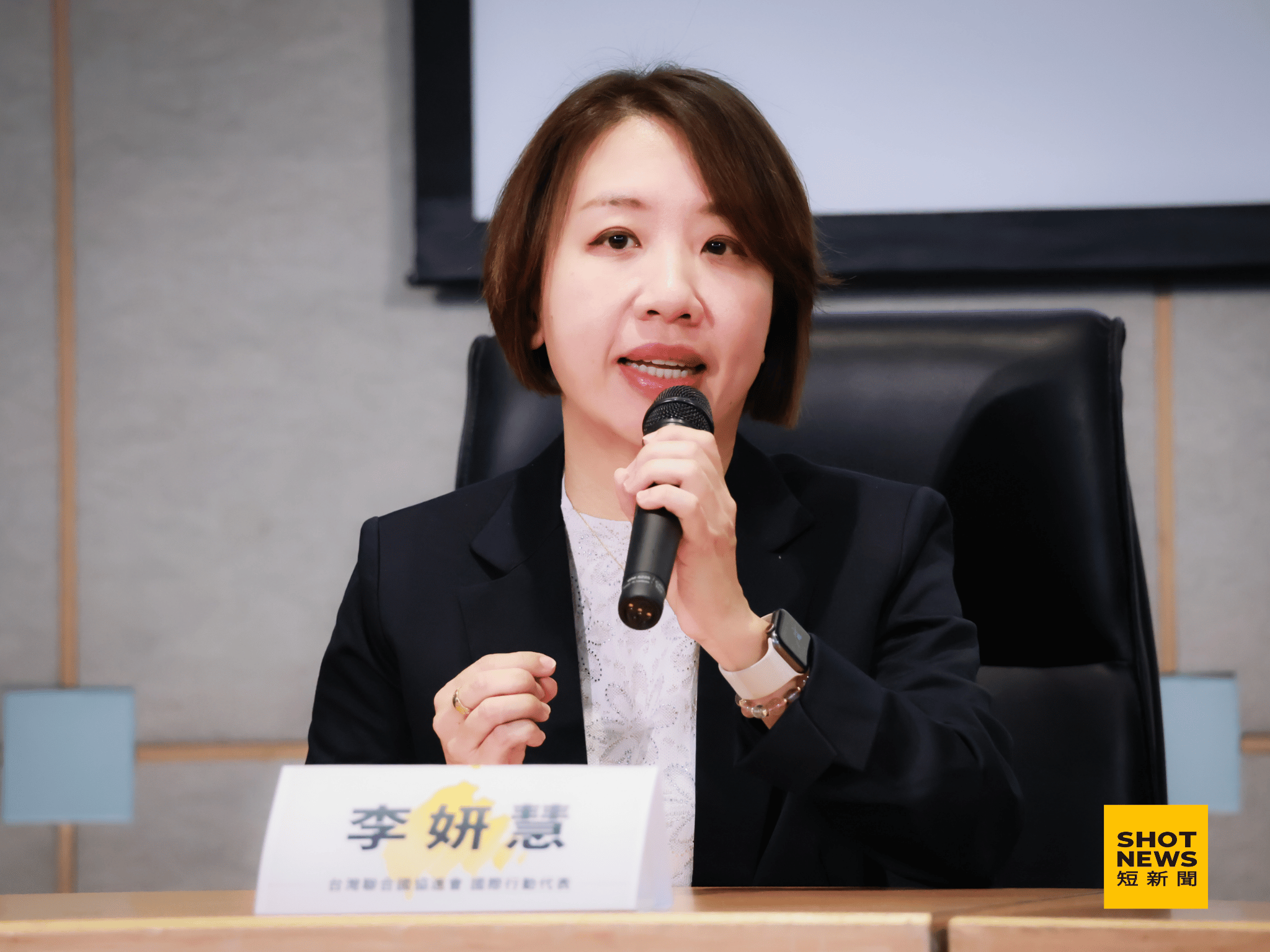 國際行動代表李妍慧說，這次宣達團將參與多場邊會、拜會友邦駐地代表、舉辦街頭行動與靜態展覽等活動，放大台灣的國際能見度與價值訴求。(劉祐龍攝影)