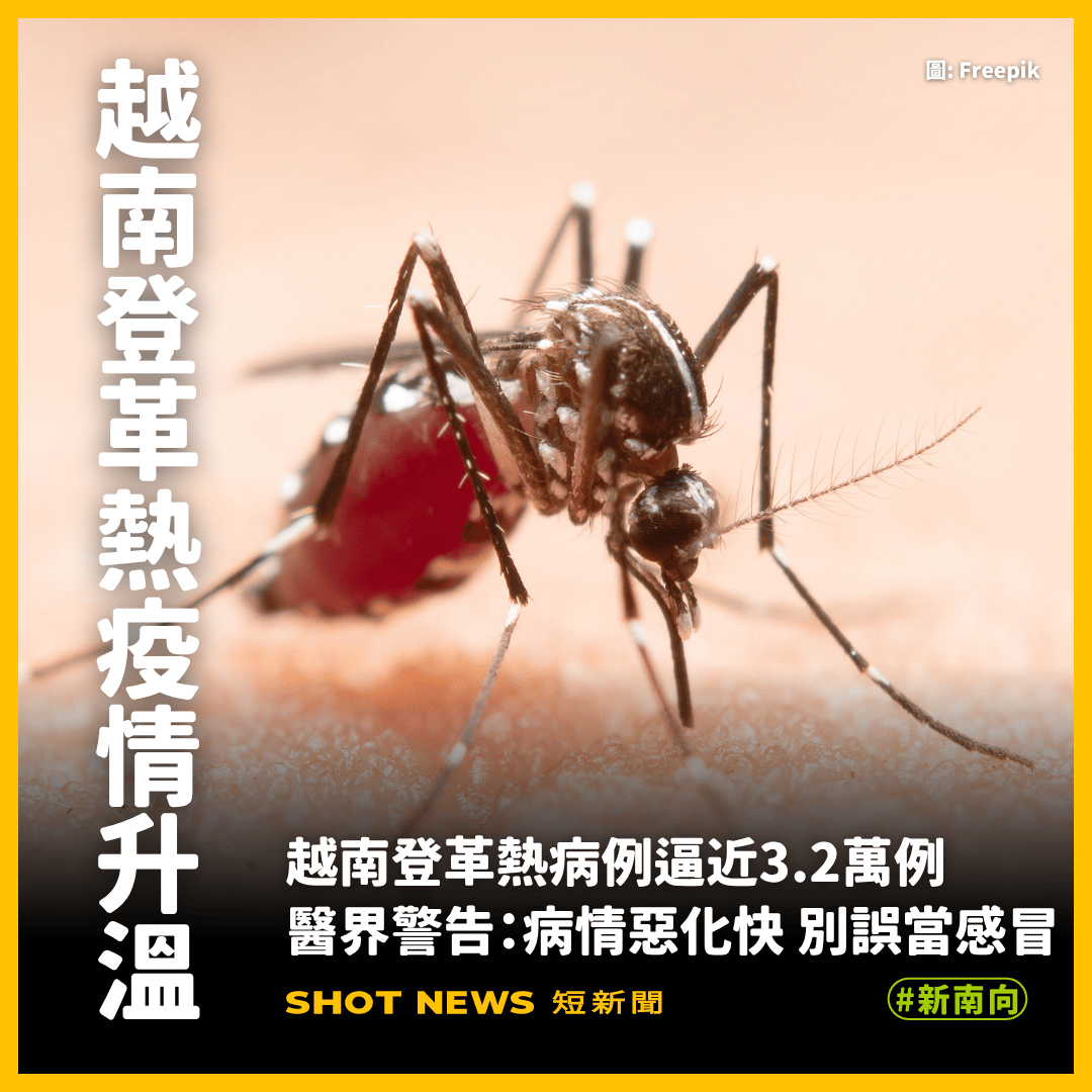 越南登革熱病例逼近3.2萬例 醫界示警
